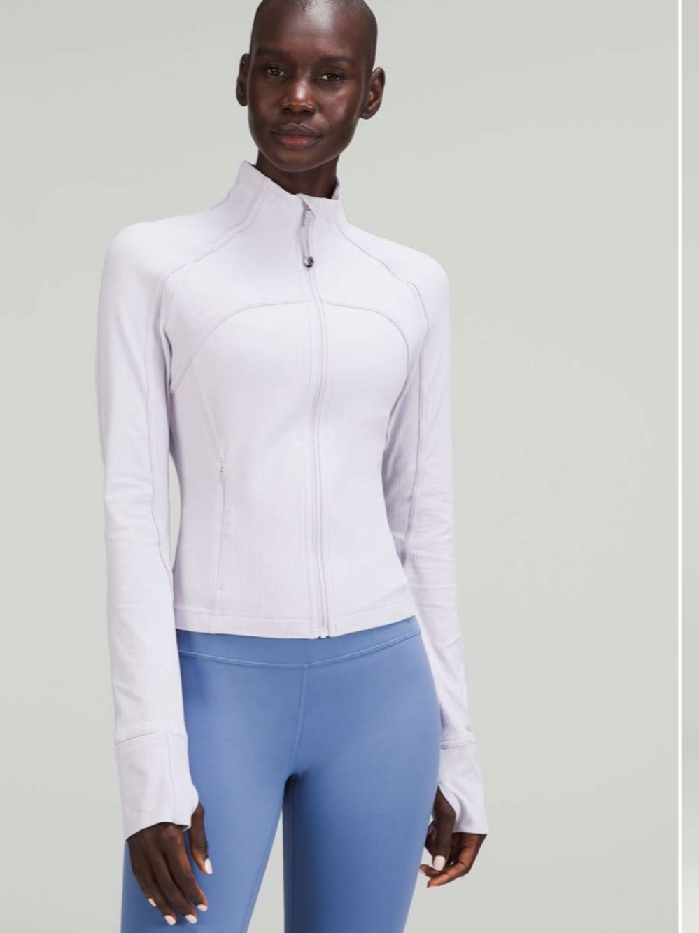 lululemon athletica size 10 ribbed nulu define cropped jacket - faint lavender